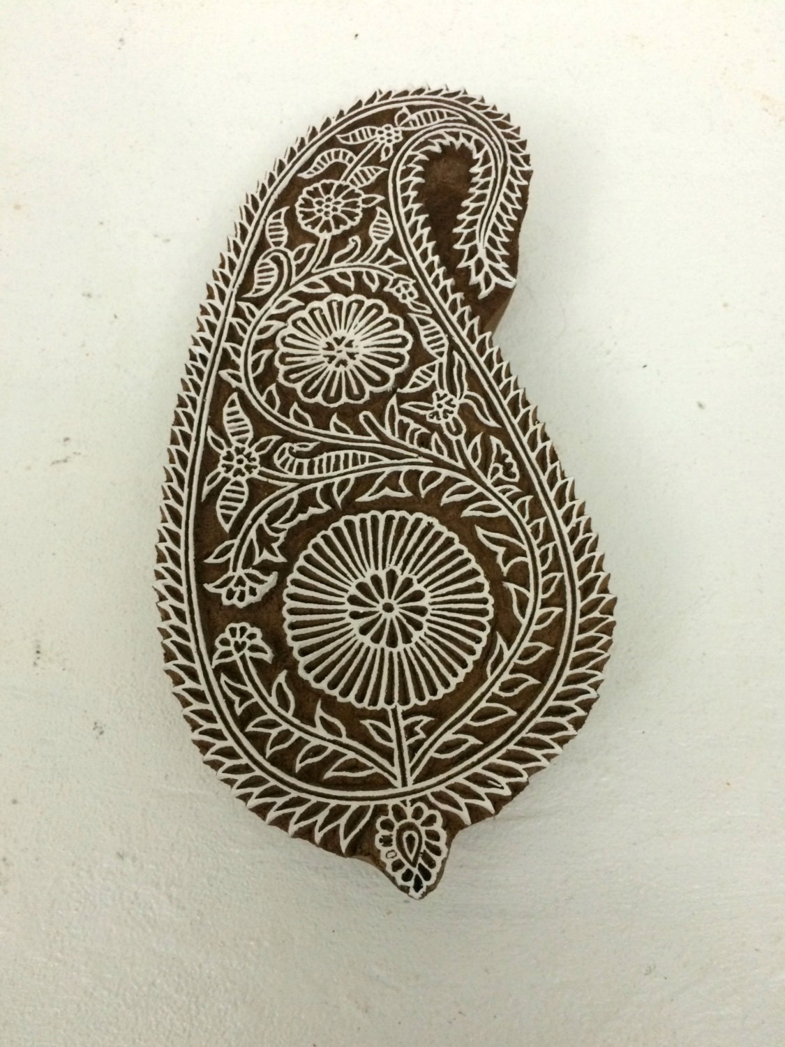 Paisley Stamp Wood Carved Stamp Indian Wood Stamp Kashmiri Etsy