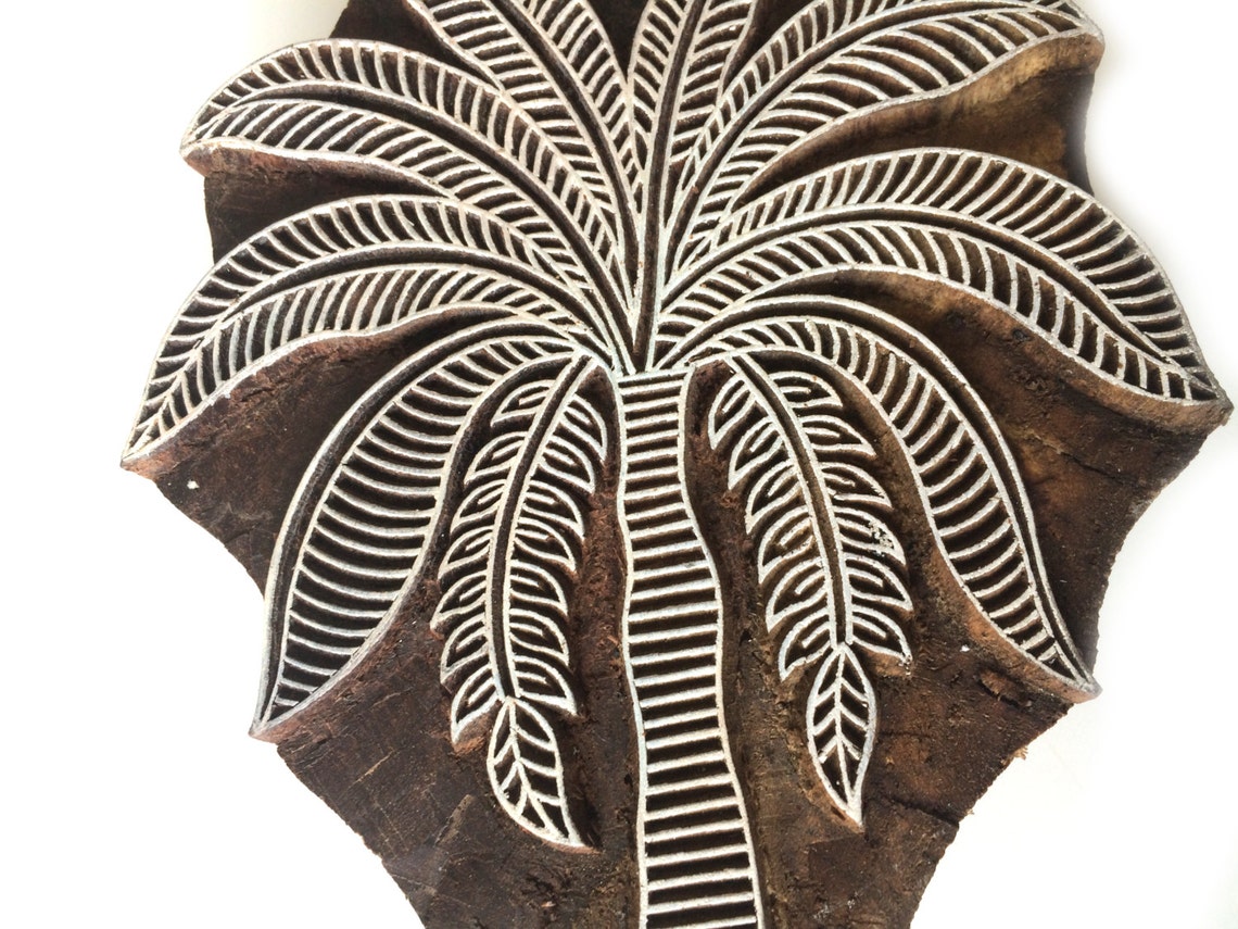 Palm Tree Stamp Tree Wood Stamp Indian Wood Stamps Hand Etsy