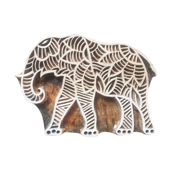 Fabric Textile Paper Pottery Block Printing Stamp Handmade Print Blocks Elephant Design Blocks Stamp Shaped Wood Stamps 
