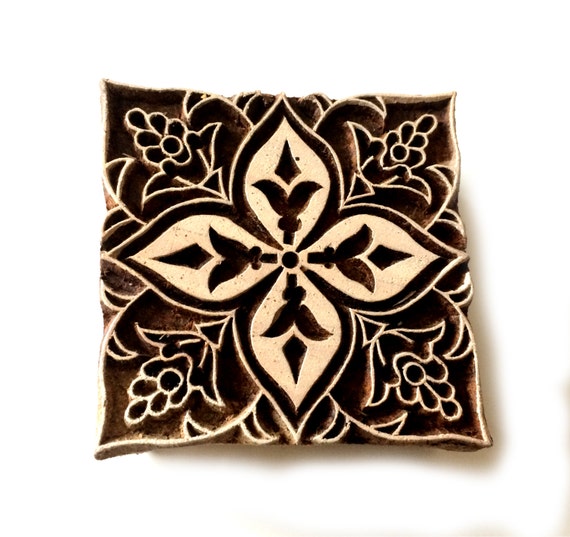 Indische Stempel Stempel handgeschnitzt Drucken Block Textile Stempel 4 x 5
