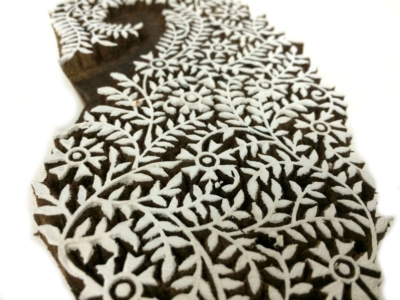 kashmiri paisley Paisley stamp fabric printing stamp indian wood stamp pottery stamp scrapbook stamp Wood carved stamp fabric stamp
