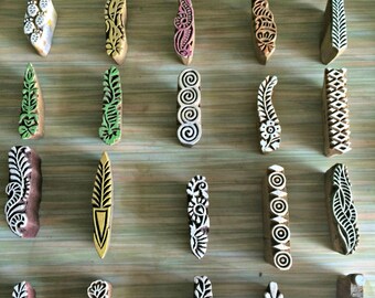 Set of 10 border wood Stamps, textile stamps, hand carved Stamps, printing stamp, Tjaps, fabric stamp ,scrapbook stamp, pottery clay stamp