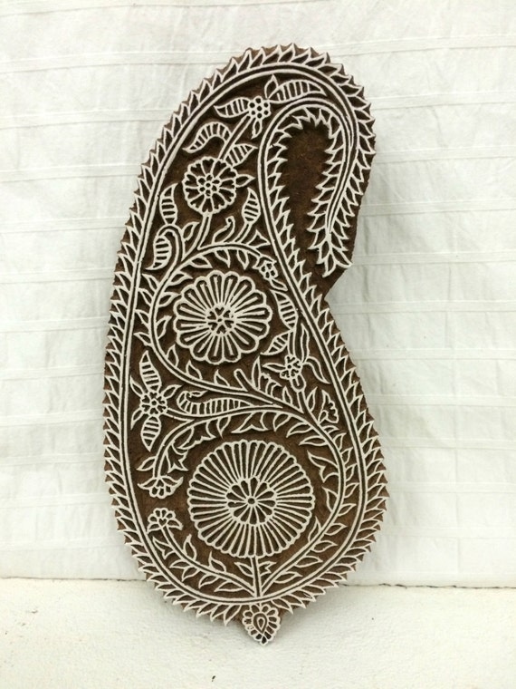 Paisley Stamp Wood Carved Stamp Indian Wood Stamp Kashmiri Etsy