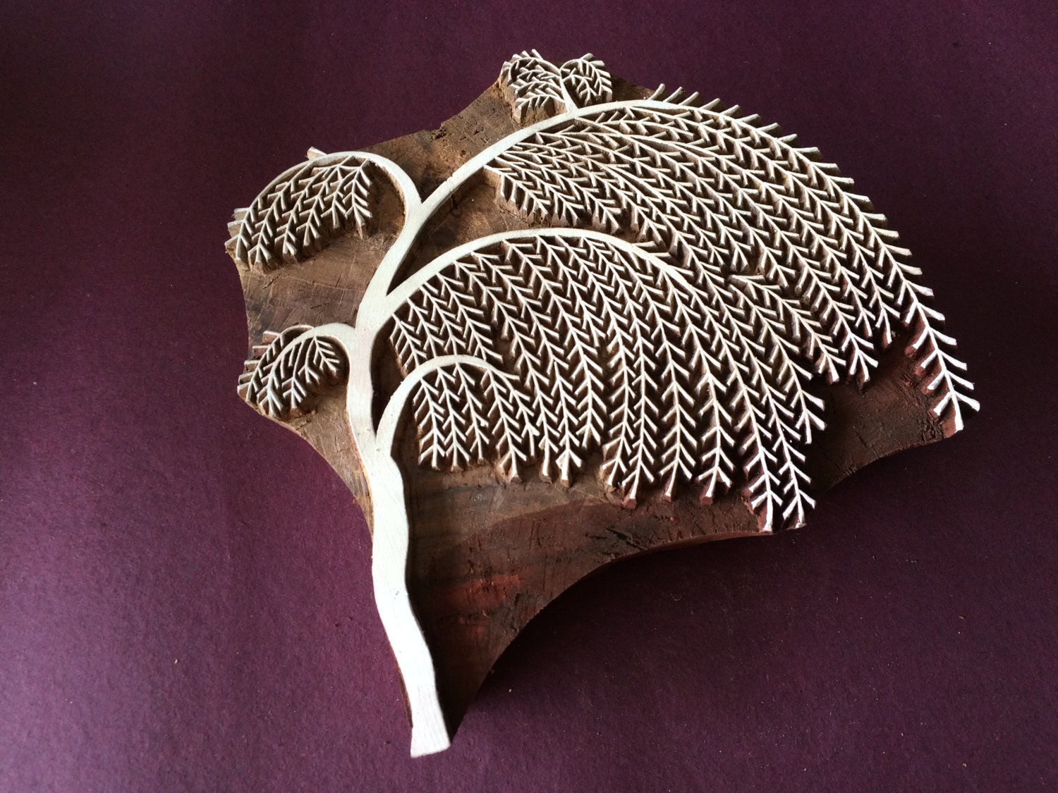 Tree stamp Large tree stamp indian wood stamps hand carved Etsy