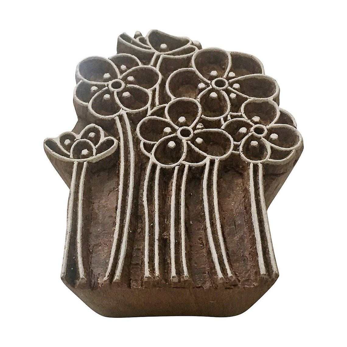 Flower Stamp Block Print Stamp Textile Stamp Clay Stamp Etsy