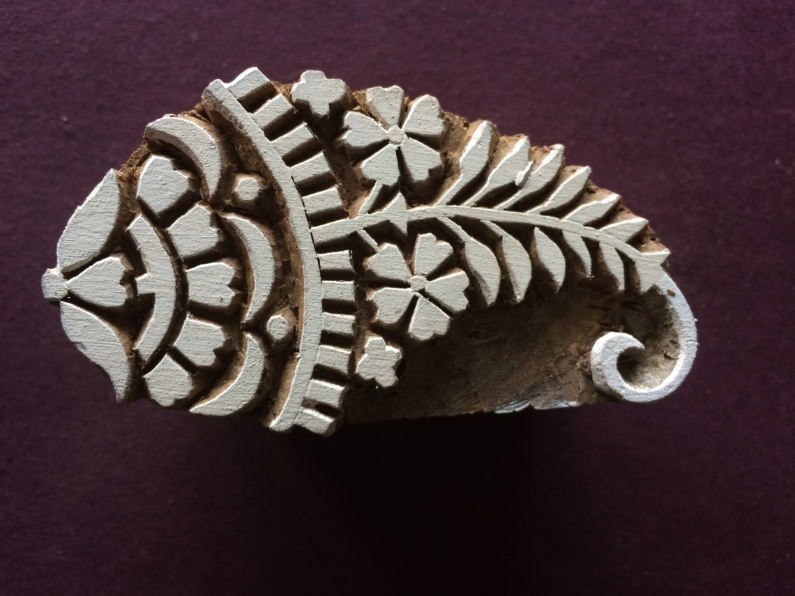 Paisley Stamp Indian Wood Stamp Paisley Wood Stamp Indian Etsy