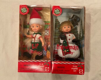 Vintage 2001 Mattel Christmas Kelly und Tommy Puppen / Ornamente - neu in der Verpackung