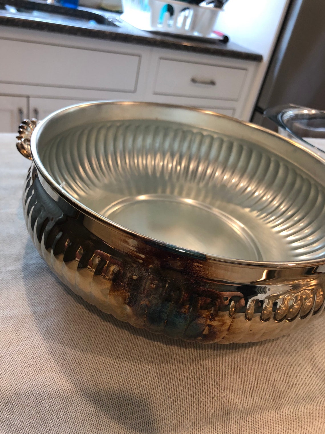 Vintage Kent Silversmiths Queen Anne Casserole Dish With Liner Etsy
