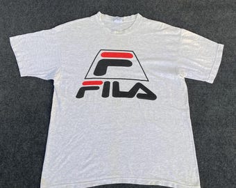 Vintage Fila Big Logo Spellout Sport 90s T shirt
