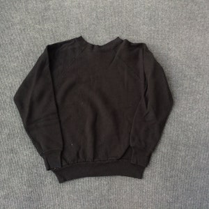 Vintage Schwarz Farbe Uni Sweatshirt Größe XS Hip Hop Sweatshirt