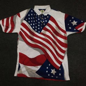 Vintage Usa Flag Hip Hop Style Swag Size L Rare Shirt