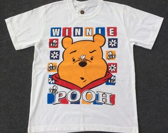 Vintage Winnie Pooh Cartoon Pop art Short Sleeve Rare T Shirt