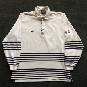 Vintage Canterbury Of New Zealand Rugby Australia Stripe Long Sleeve Size 42 Shirt