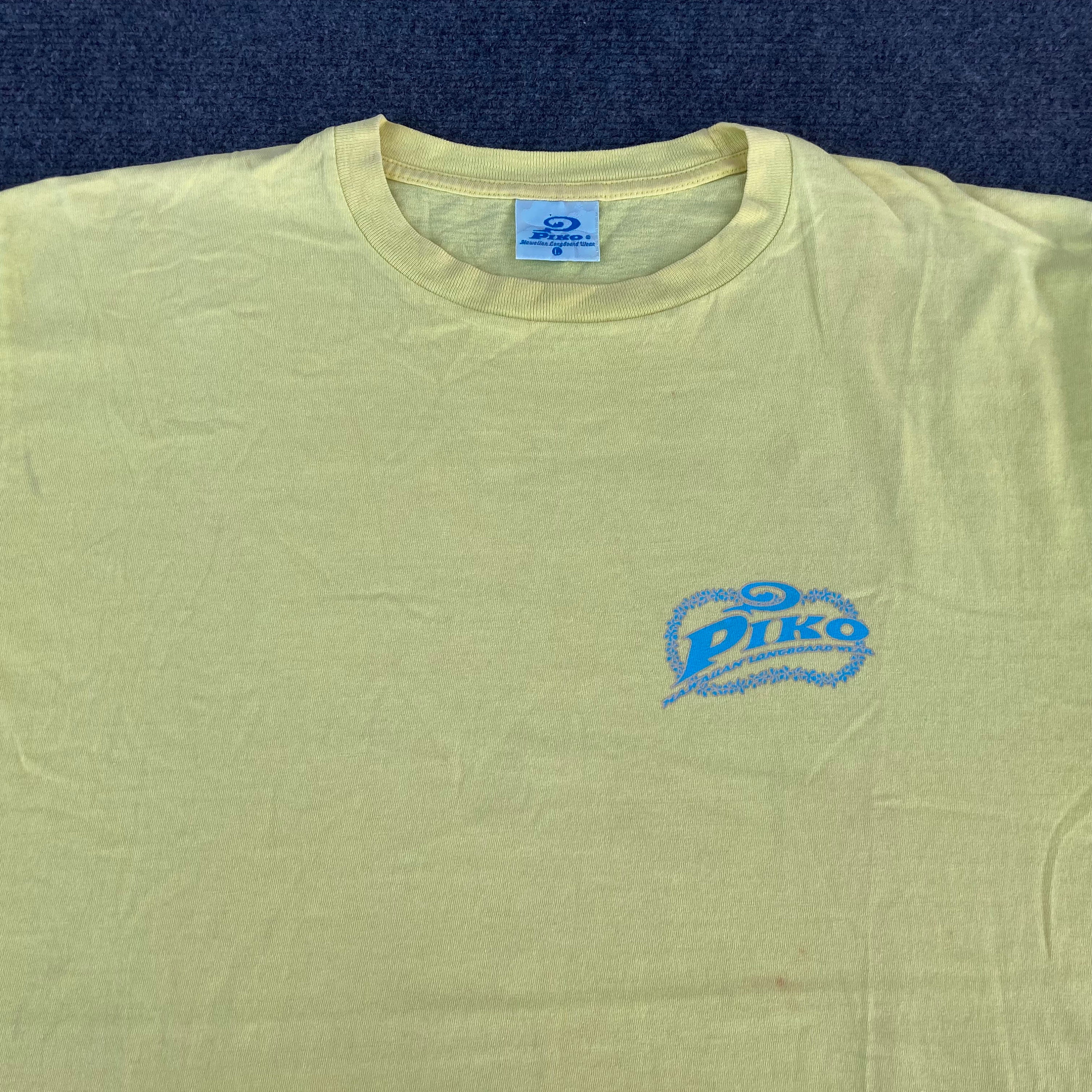 Vintage Piko Hawaiian Longboard Wear Surf Skate Beach Hawaii L 90s