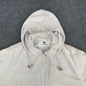 Vintage Courreges Huvtröja Lång Kappa Sport Futur Paris Jacka 90-tals Tröja bild 2