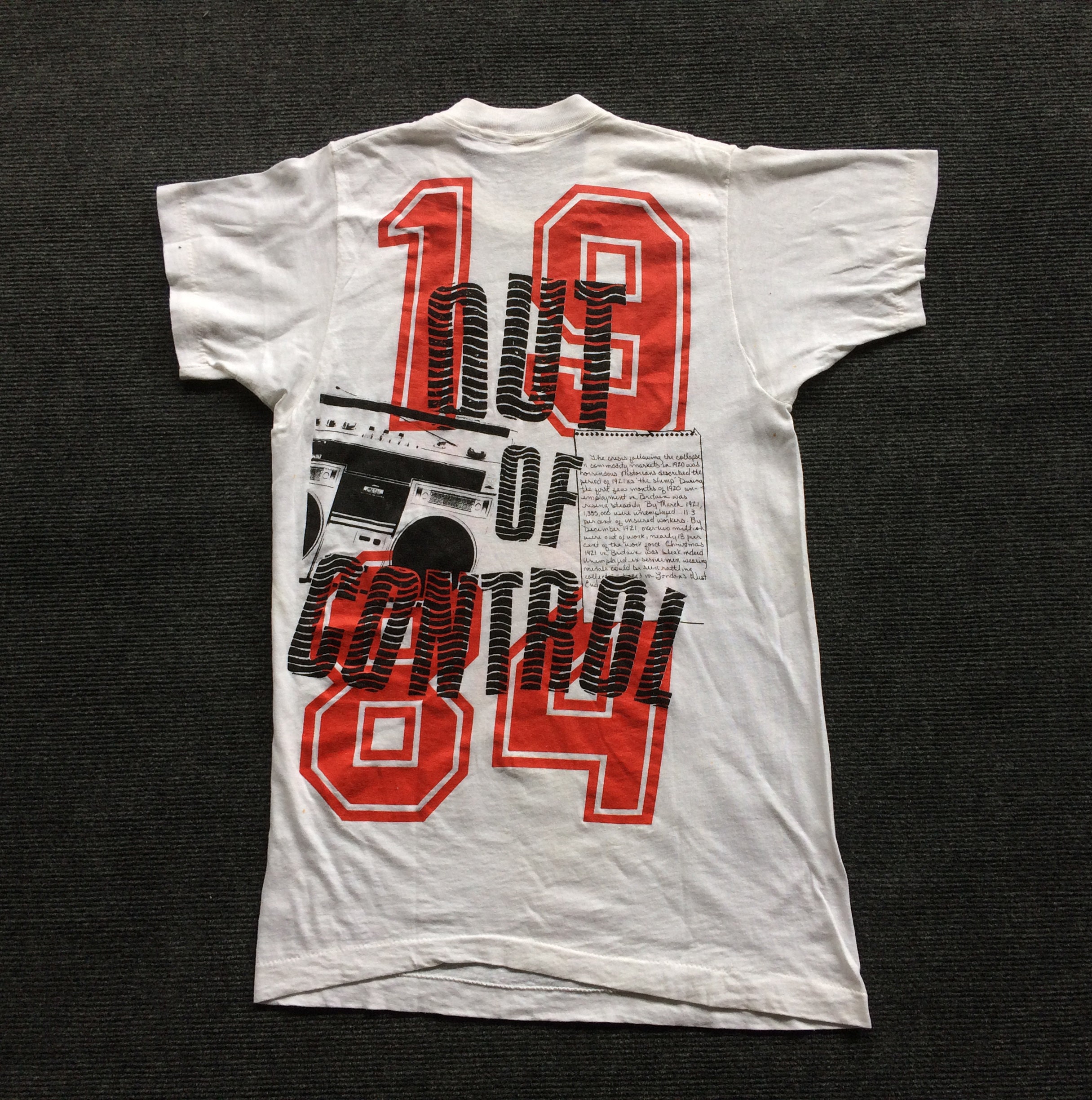 Koszulka Vintage The Clash 1984 Out Of Control Tour Promo