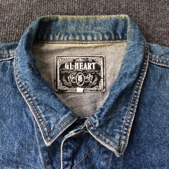 Vintage GL Heart Jeans L Vtg Look 80s 90s Jacket - Etsy
