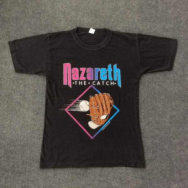 Vintage Nazareth The Catch Tour Uk 84s Concert Rock Metal Rare T shirt