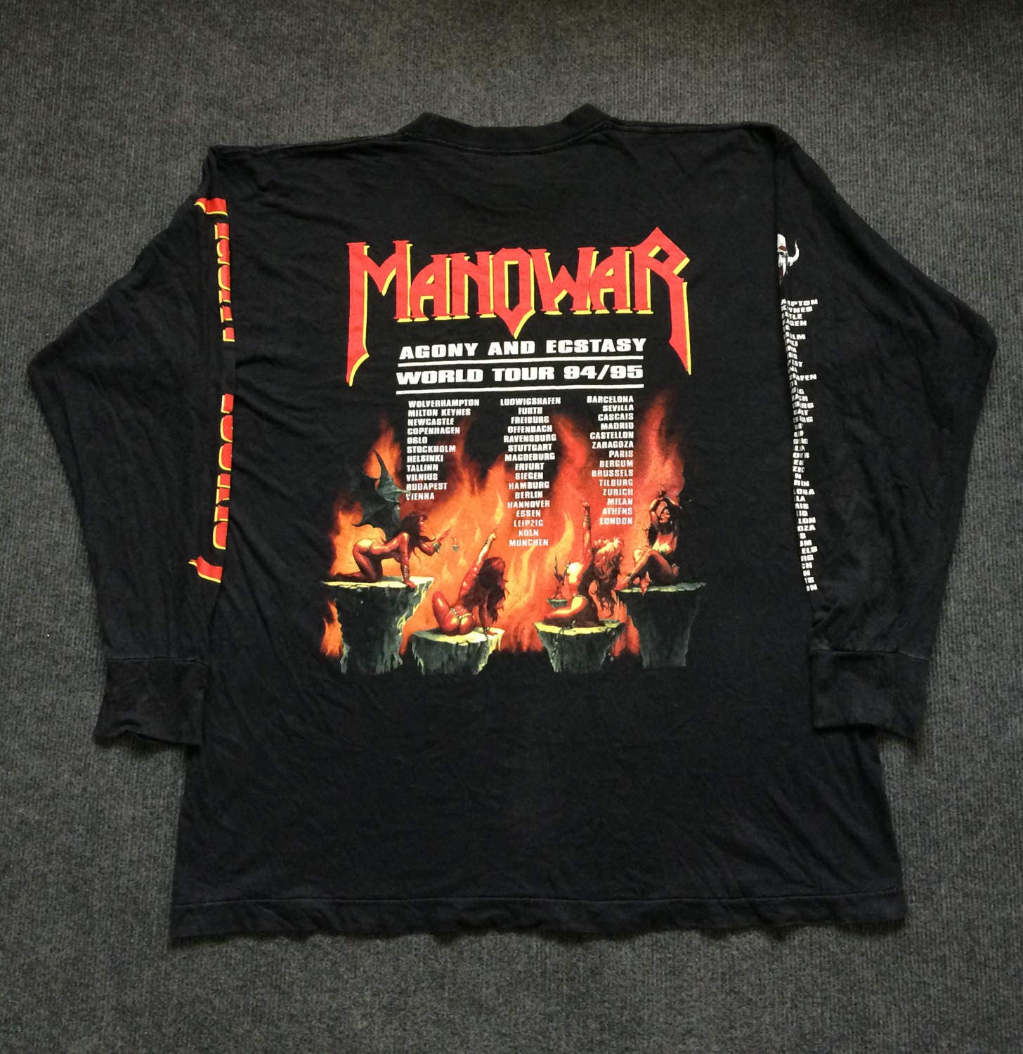 MANOWAR AGONY AND ECSTASY Tシャツ 94/95 Vintage 1994-95 Manowar tour t-shirt Agony and Ecstasy