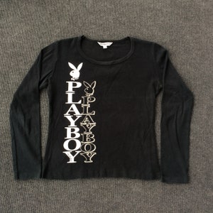 Vintage Playboy Bunny Crew Neck Big Logo Girl T shirt