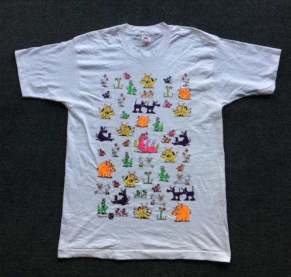 Vintage Animal Position 90s Rare Funny T shirt