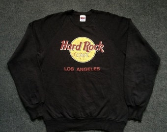 On Sale 28% Vintage Hard Rock Cafe Los Angeles Rare 80s Sweatshirt