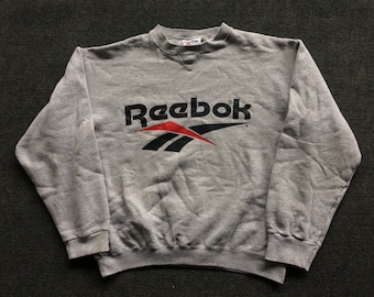 Vintage Reebok Big logo SpellOut Hip Hop Style Streetwear Rare 90s Swaetshirt