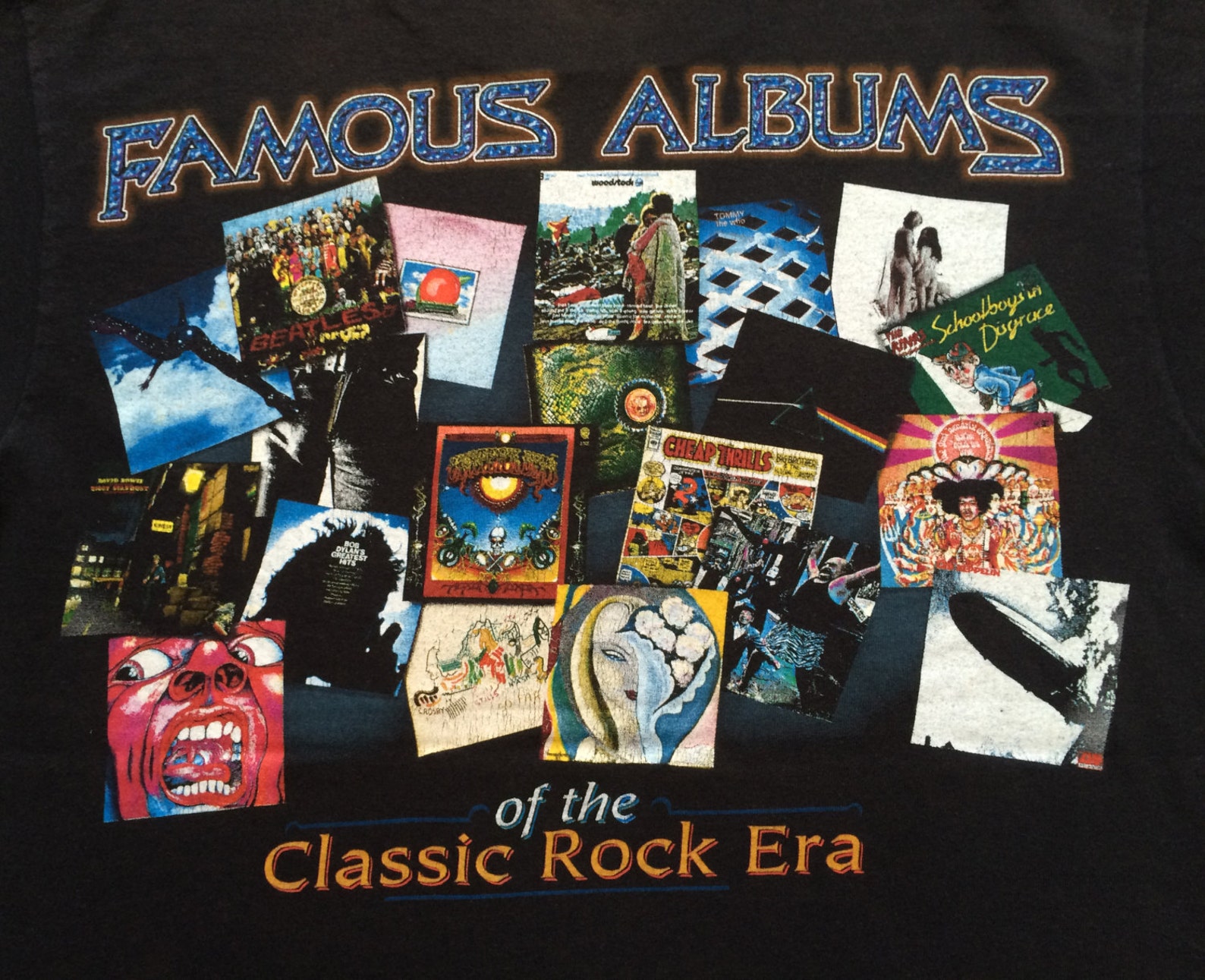 Vintage Famous Albums of the Classic Rock Era Rare 90s T Shirt - Etsy