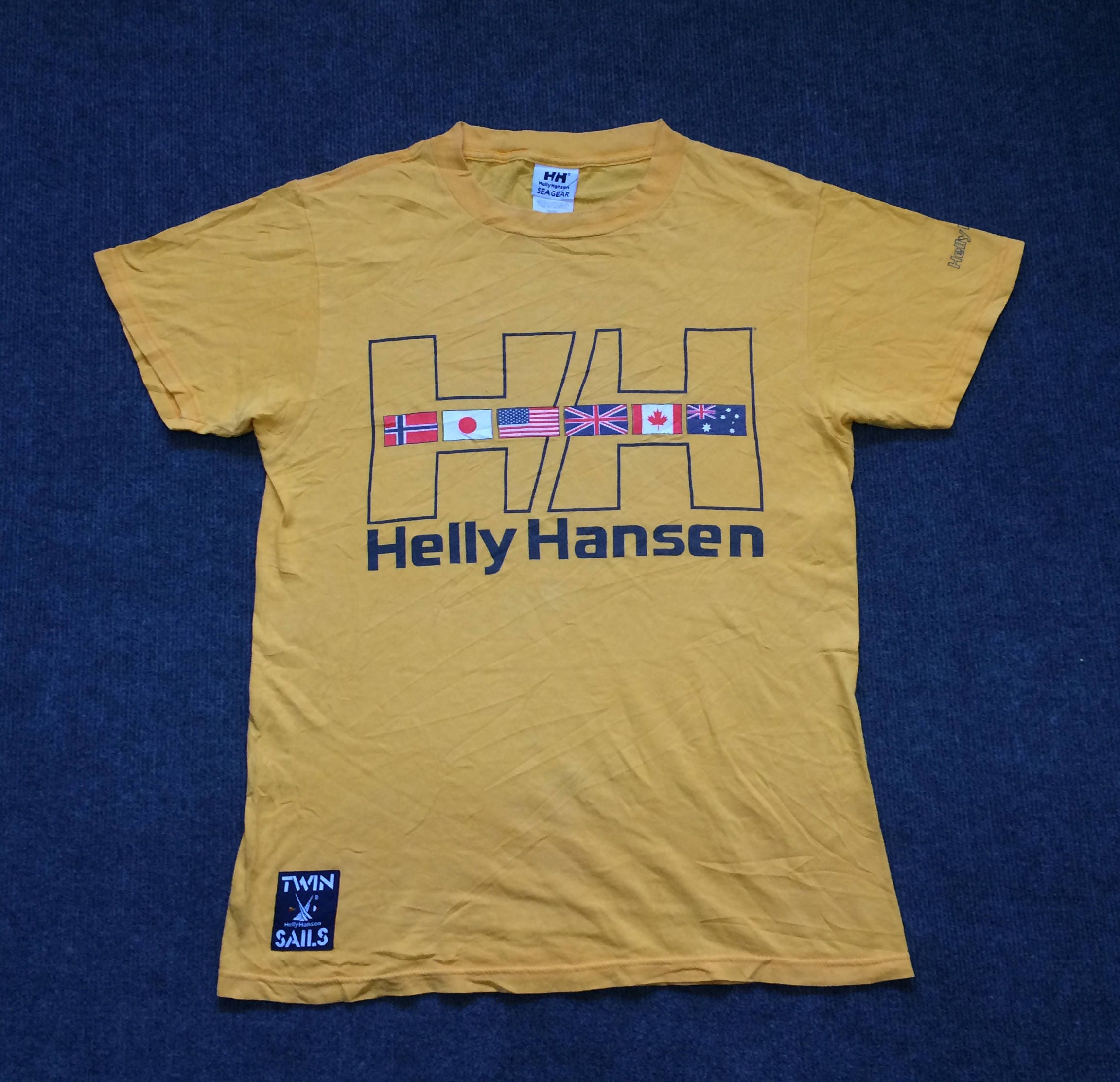 Vintage Helly Hansen Sea Gear Twin Sails Hip Hop 90s 80s T Shirt 