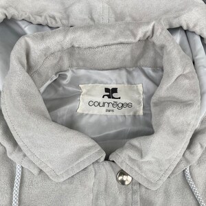 Vintage Courreges Huvtröja Lång Kappa Sport Futur Paris Jacka 90-tals Tröja bild 3