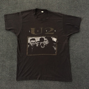 Vintage U2 Joshua Tree Live 80s Rock 2 Sided Tour Original Rare T Shirt