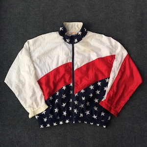 Vintage 90s Solare Sports Star Zipper Windbreaker Sweater