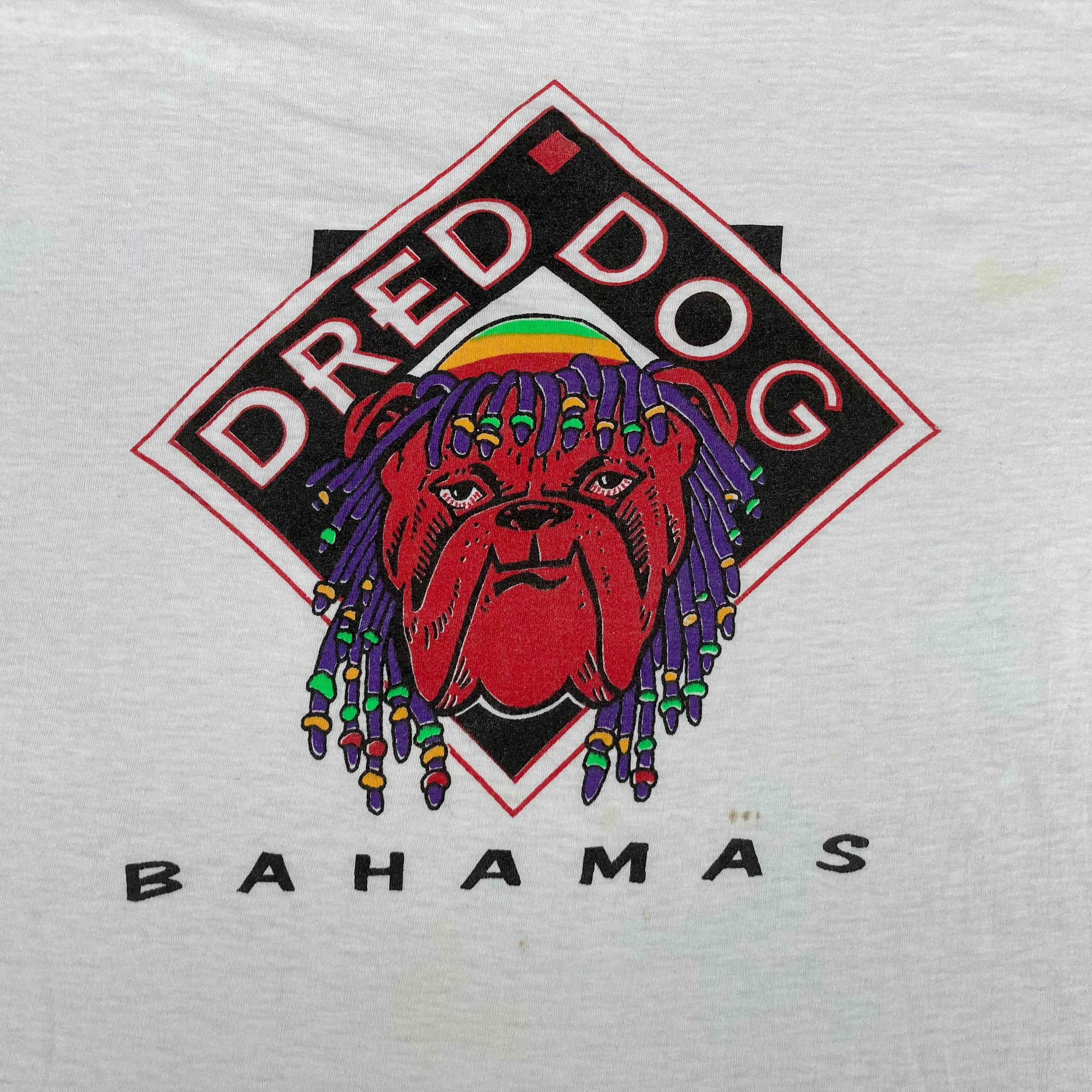 Vtg Dred Dog Bahamas Jamaica Reggae 90s Original Rare T Shirt 