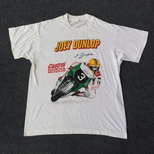 Vintage Joey Dunlop Castrol Honda Britain Racing 80s Rare T shirt
