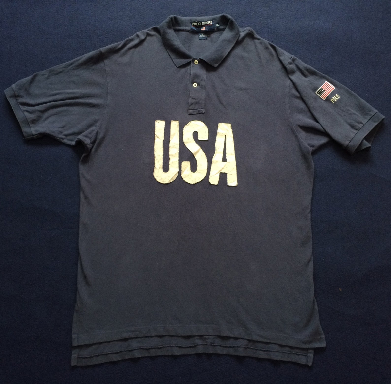 Vintage Polo Ralph Lauren USA Polo Sport Rugby 90s Short Sleeve Shirt ...