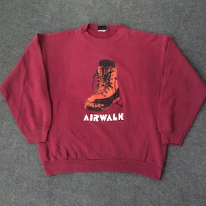 Vintage Airwalk Spellout Big Logo 90s Skateboard Rare Sweatshirt