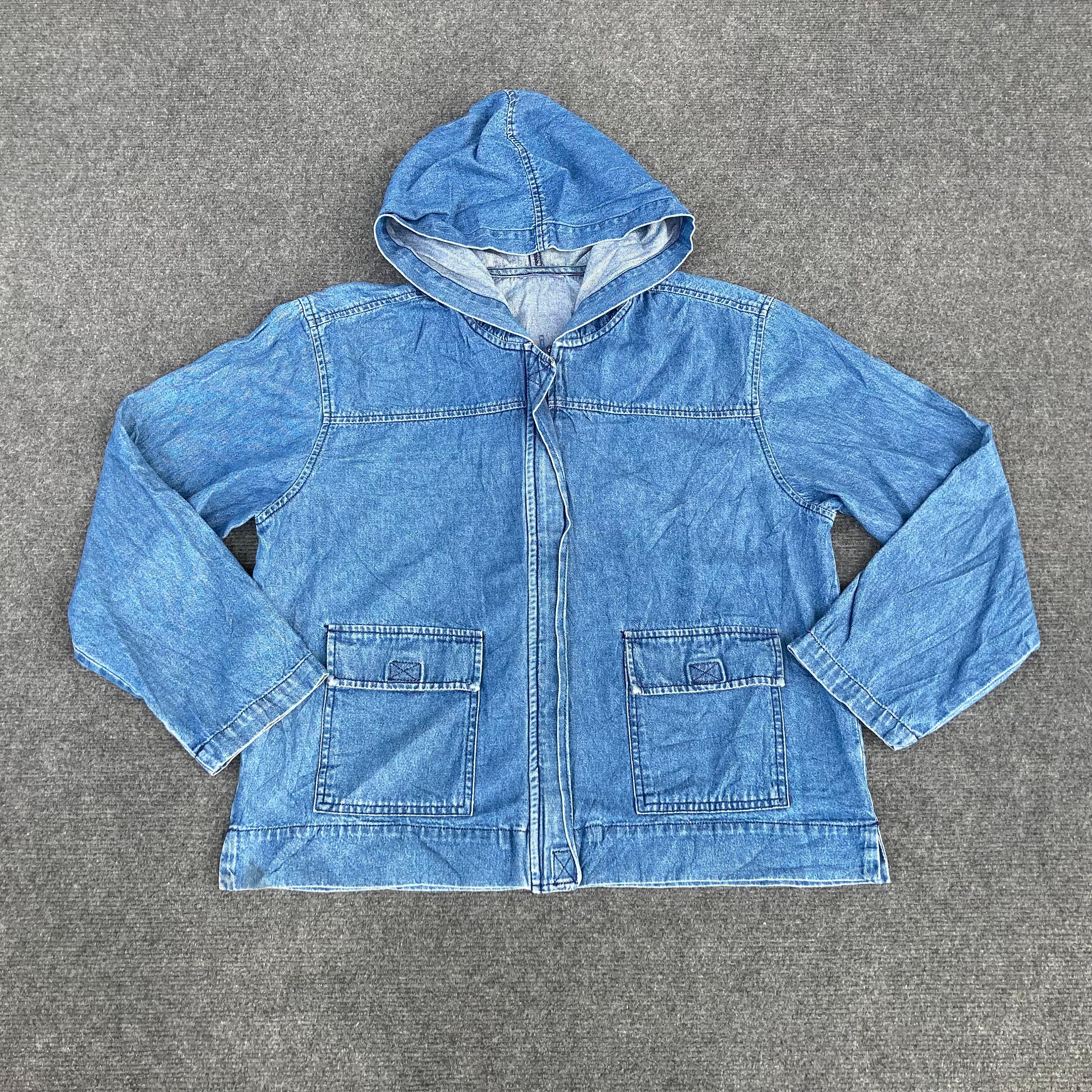 Vintage Hooded Work Wear Zipper Jacket