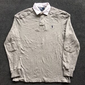 Vintage Polo Sport Ralph Lauren 90s Long Sleeve Small Logo Spellout Hip hop Mens Shirt