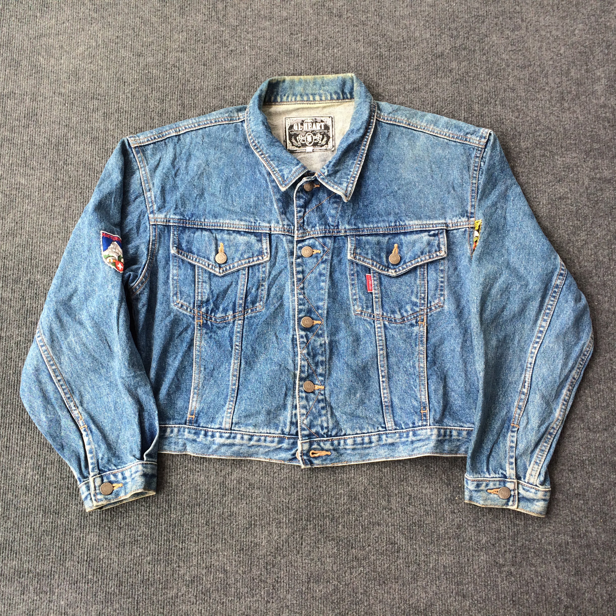 Vintage GL Heart Jeans L Vtg Look 80s 90s Jacket - Etsy