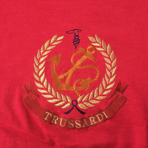 Vintage TRUSSARDI Women Spellout BiG Logo 90s Red… - image 2