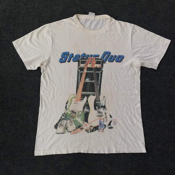 Vintage 80s Status Quo World Tour Europe 1988 Concert Rock White 