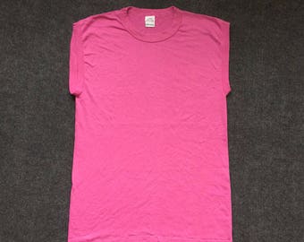 Vintage Plain Pink Punk Mods Streetwear T shirt