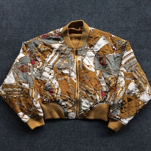 Vintage Baroque Reversible Jacket Swag 90&#39;s 80&#39;s Hip Hop Two side Women Sweater