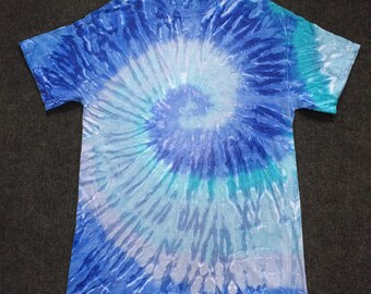 Vintage 80s 90s azul tie dye camiseta
