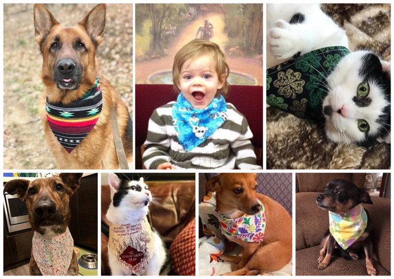 XXS-XL Springtime Bunnies and Their Pet Sheep Bandana