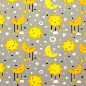 Smiling Sun and Moon MTO Adjustable, Snapped Bandana Bib XXS-XXL