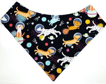 MTO Adjustable, Snapped Bandana Bib XXS-XXL Space Dogs