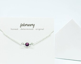 February Personality Necklace | Honest, Determined, Original, Gift for Her, Dainty Jewelry, Layering Necklace, Aquarius, Pisces, Zodiac Sign