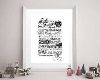 CAREGIVER/DAYCARE POEM Digital Download - Daycare Provider Gift, Hand Lettering, Caregiver Print, Marraine, Belle-mère, Comme une mère