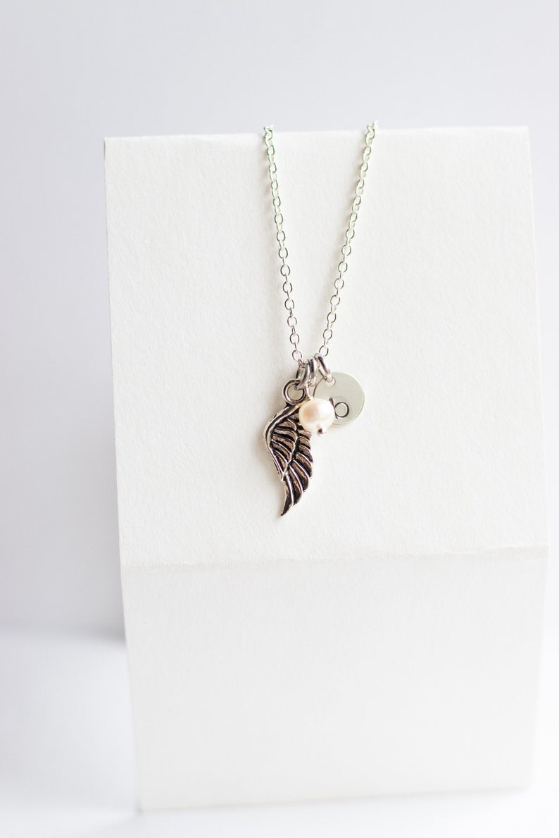 Angel Wing Necklace Custom Jewelry, Infant Loss Gift, Miscarriage Necklace, Pregnancy Loss, Condolences, Watching Over You, Angel Baby Bild 6